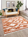 Sahara Chic Collection Area Rug -  Fez Square Rust Red  lifestyle 88