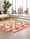 Sahara Chic Collection Area Rug -  Fez Square Rust Red  lifestyle 97