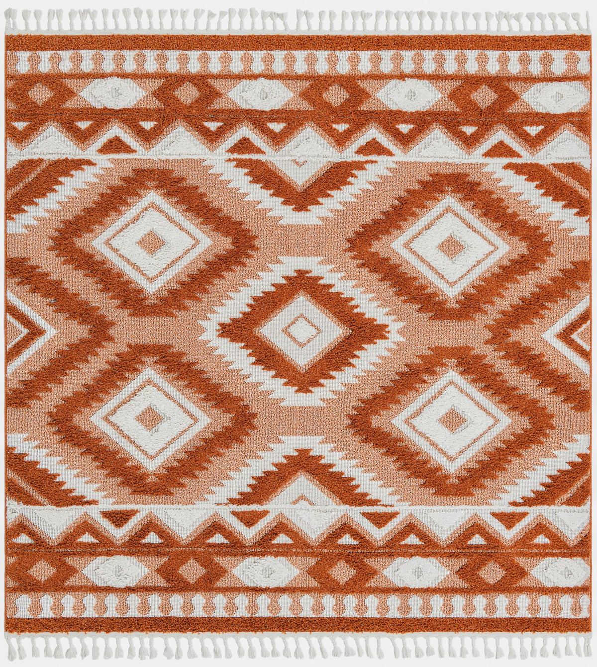 Sahara Chic Collection Area Rug -  Fez Square Rust Red  lifestyle 79
