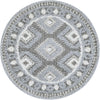 Sahara Chic Collection Area Rug -  Fez Round Gray  lifestyle 80
