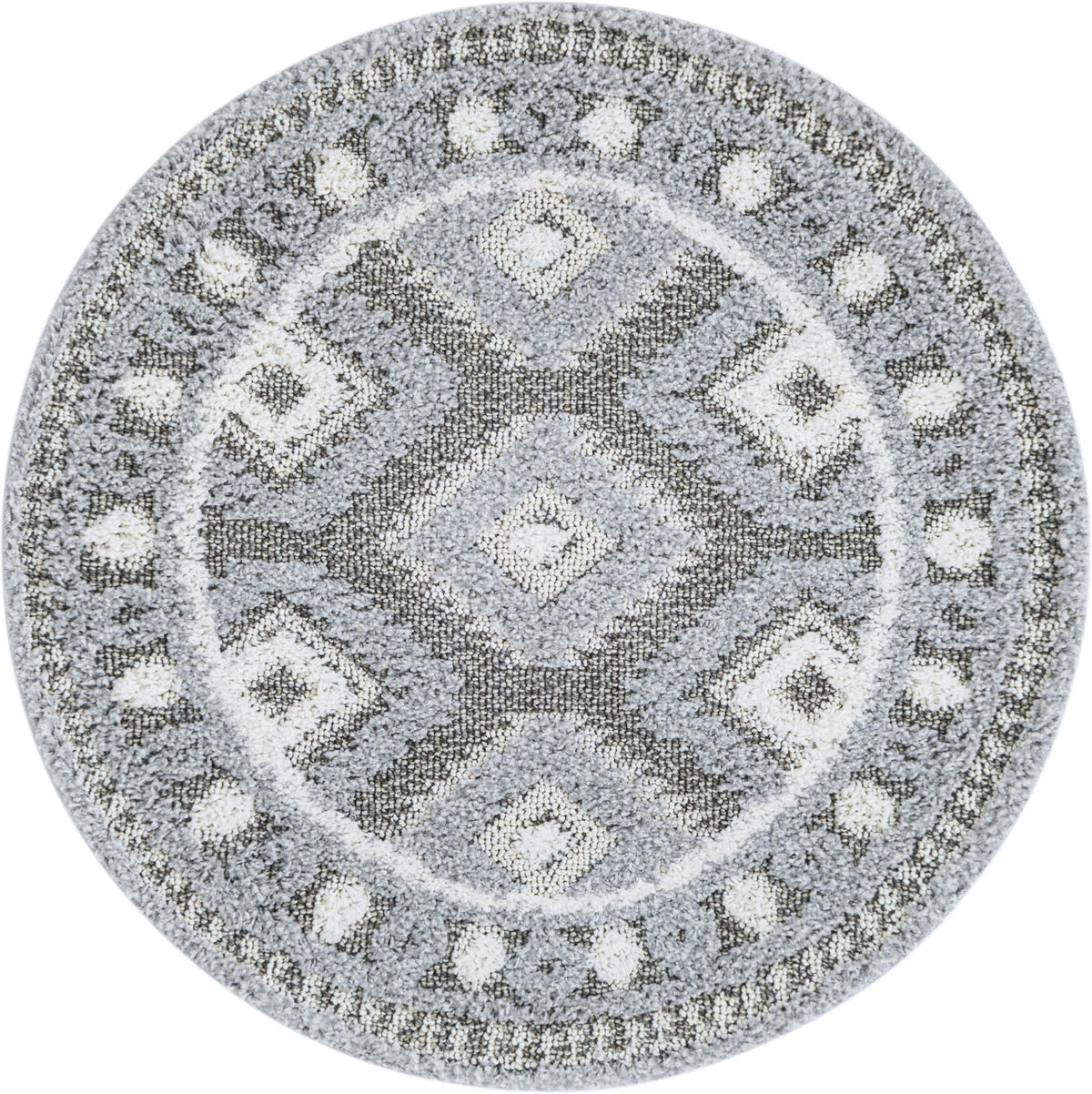 Sahara Chic Collection Area Rug -  Fez Round Gray  lifestyle 80