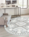 Sahara Chic Collection Area Rug -  Fez Round Gray  lifestyle 89
