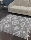 Sahara Chic Collection Area Rug -  Fez Square Gray  lifestyle 97