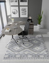 Sahara Chic Collection Area Rug -  Fez Square Gray  lifestyle 128