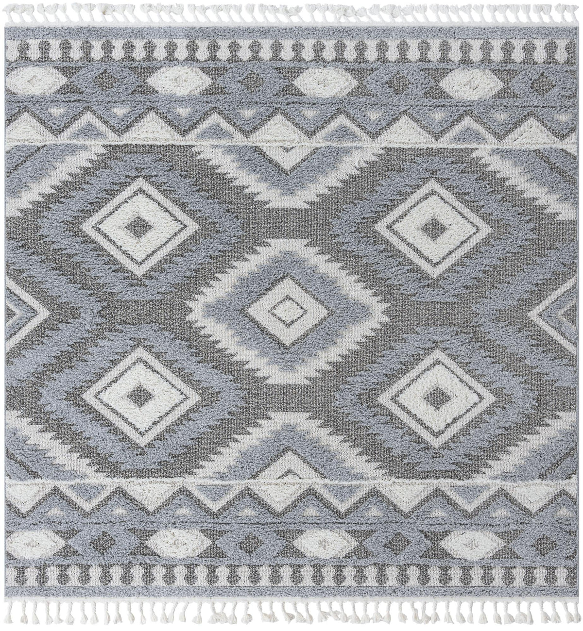 Sahara Chic Collection Area Rug -  Fez Square Gray  lifestyle 61