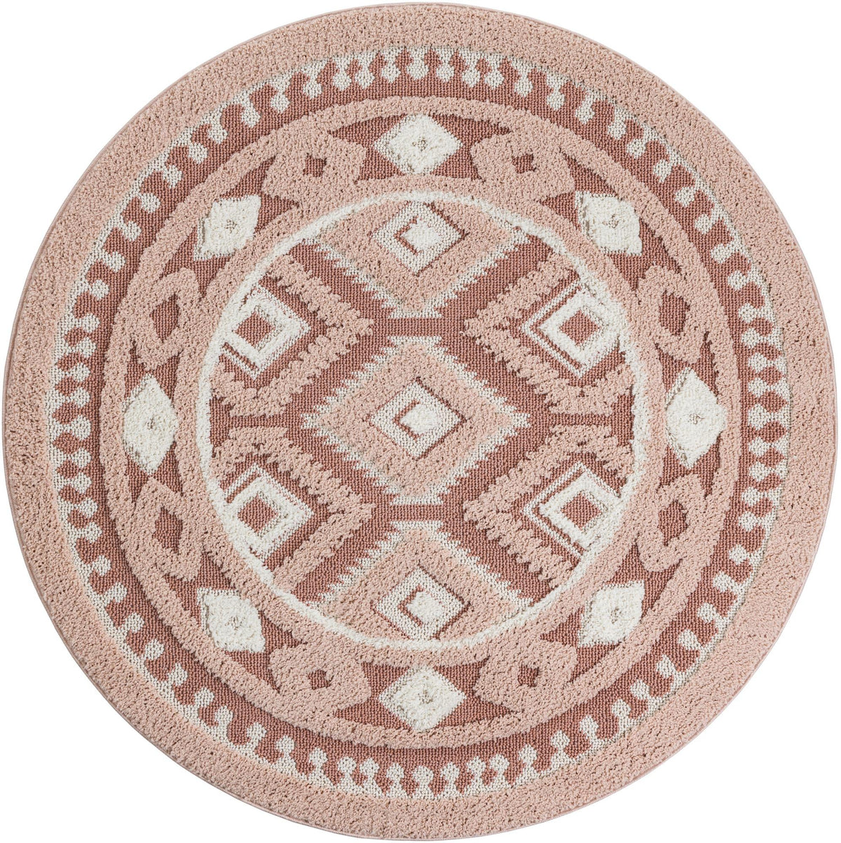 Sahara Chic Collection Area Rug -  Fez Round Pink  lifestyle 81