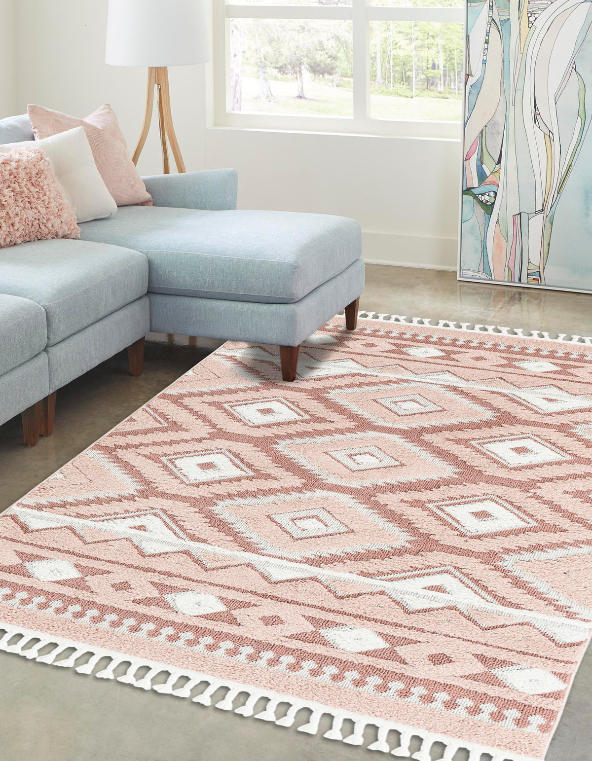 Sahara Chic Collection Area Rug -  Fez Rectangle Pink  lifestyle 9