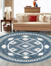 Sahara Chic Collection Area Rug -  Fez Round Blue  lifestyle 99