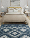 Sahara Chic Collection Area Rug -  Fez Square Blue  lifestyle 114