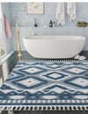 Sahara Chic Collection Area Rug -  Fez Square Blue  lifestyle 120