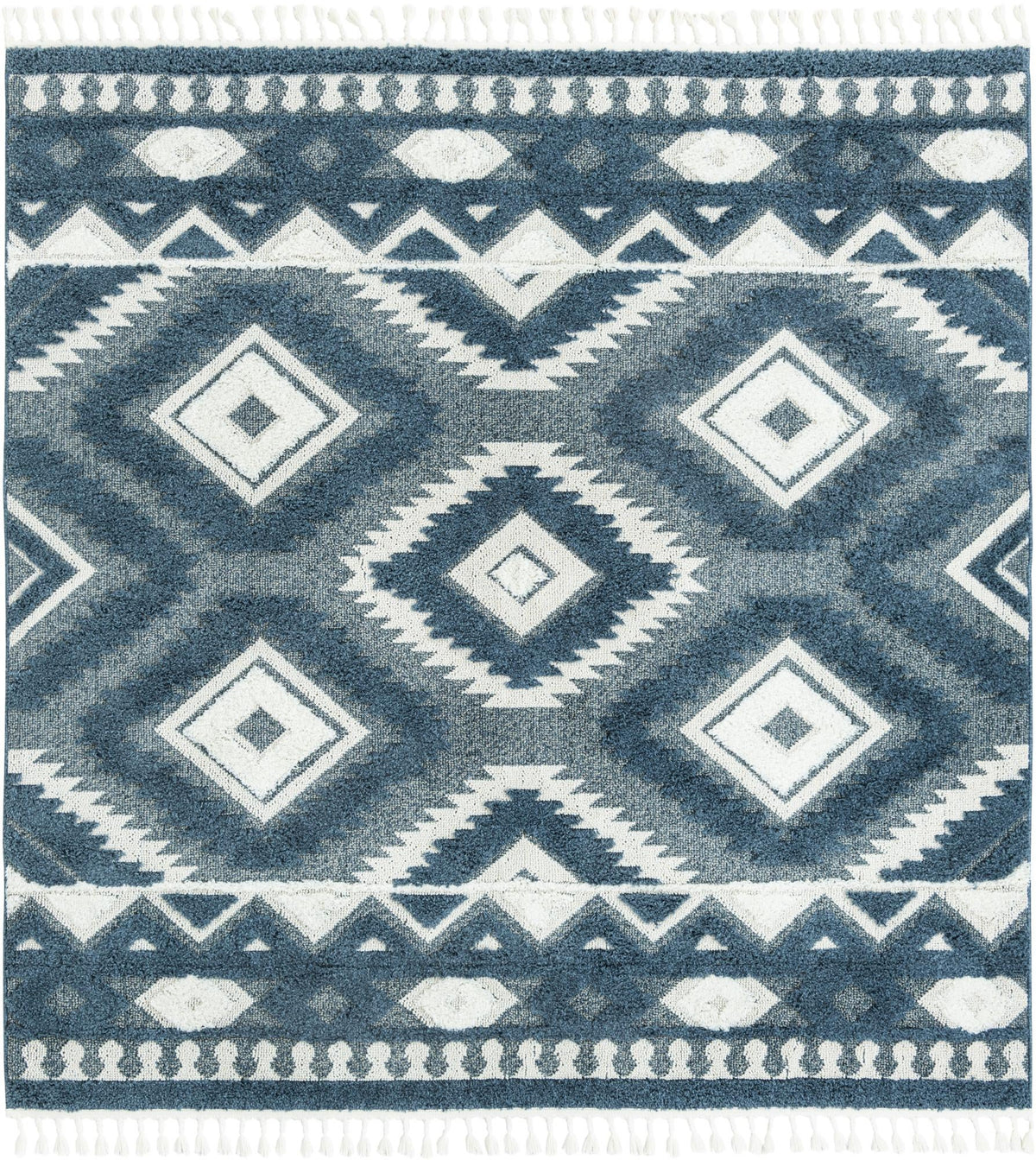 Sahara Chic Collection Area Rug -  Fez Square Blue  lifestyle 59