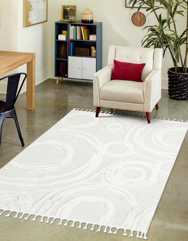 Sahara Chic Collection Area Rug -  Nubia Rectangle Ivory  lifestyle 6
