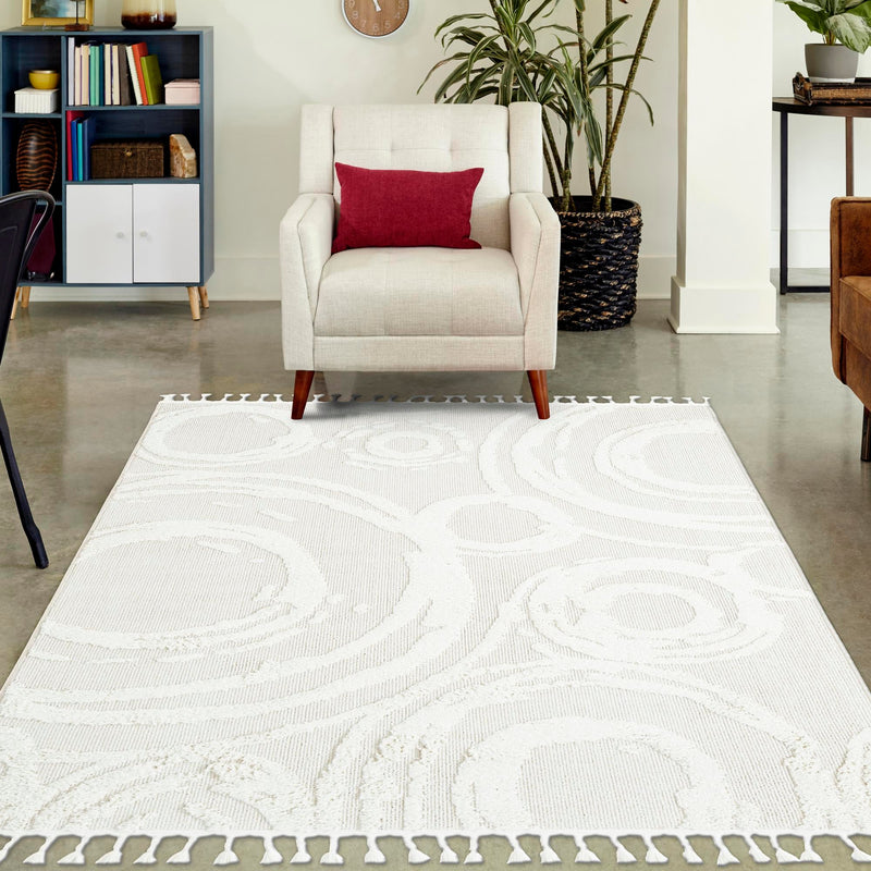 Sahara Chic Collection Area Rug -  Nubia Rectangle Ivory  lifestyle 38
