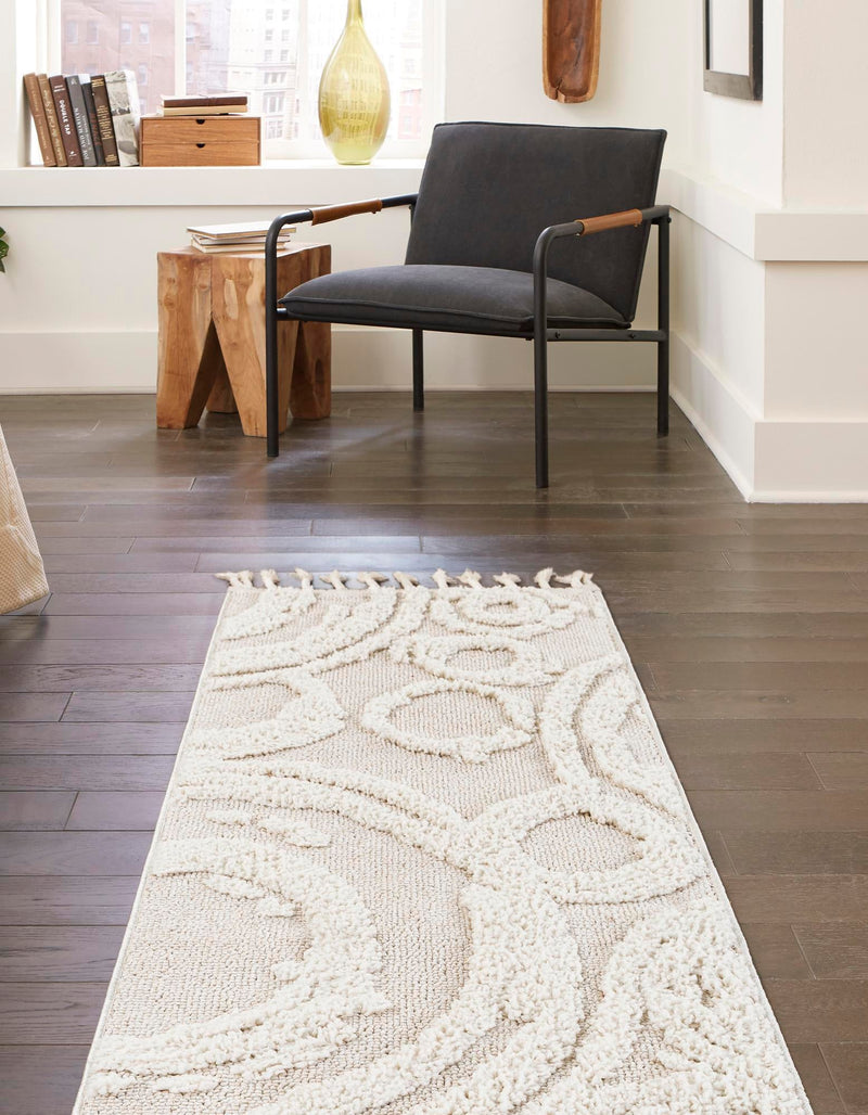 Sahara Chic Collection Area Rug -  Nubia Runner Ivory  lifestyle 70