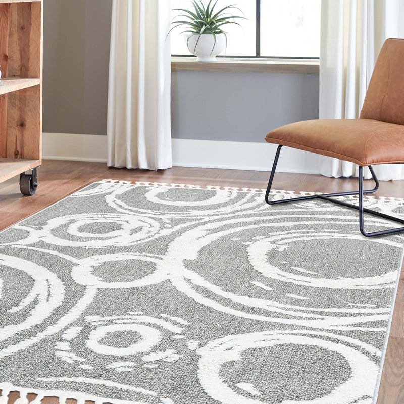 Sahara Chic Collection Area Rug -  Nubia Rectangle Gray  lifestyle 29