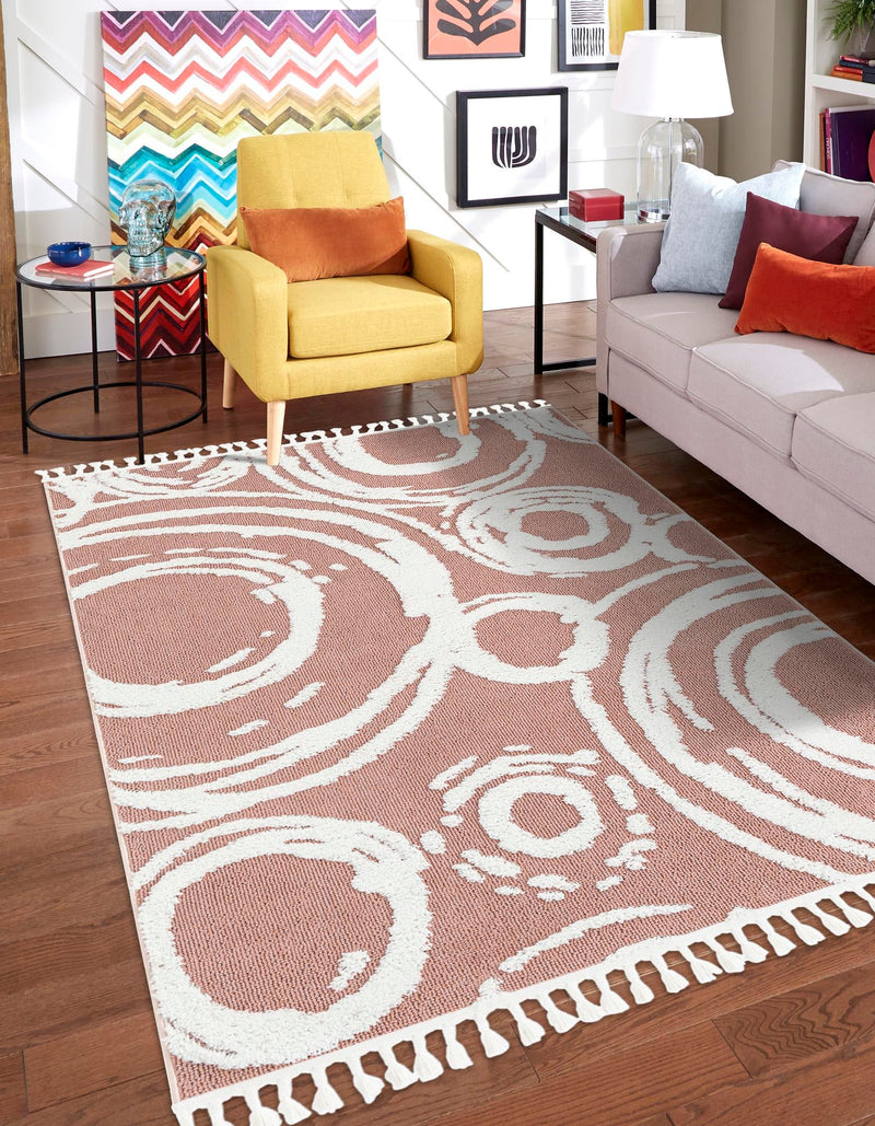 Sahara Chic Collection Area Rug -  Nubia Rectangle Pink  lifestyle 4