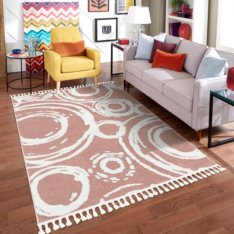 Sahara Chic Collection Area Rug -  Nubia Rectangle Pink  lifestyle 28