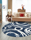 Sahara Chic Collection Area Rug -  Nubia Round Blue  lifestyle 38