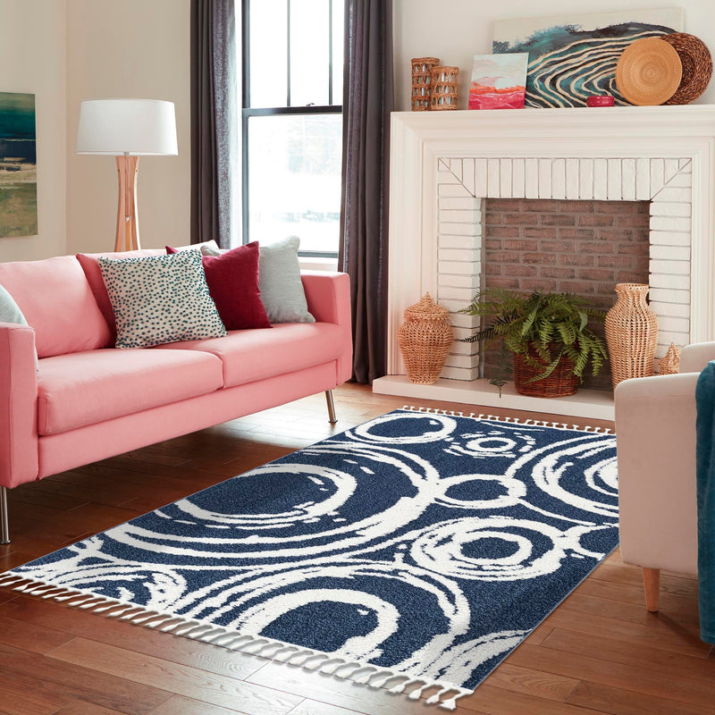 Sahara Chic Collection Area Rug -  Nubia Rectangle Blue  lifestyle 39