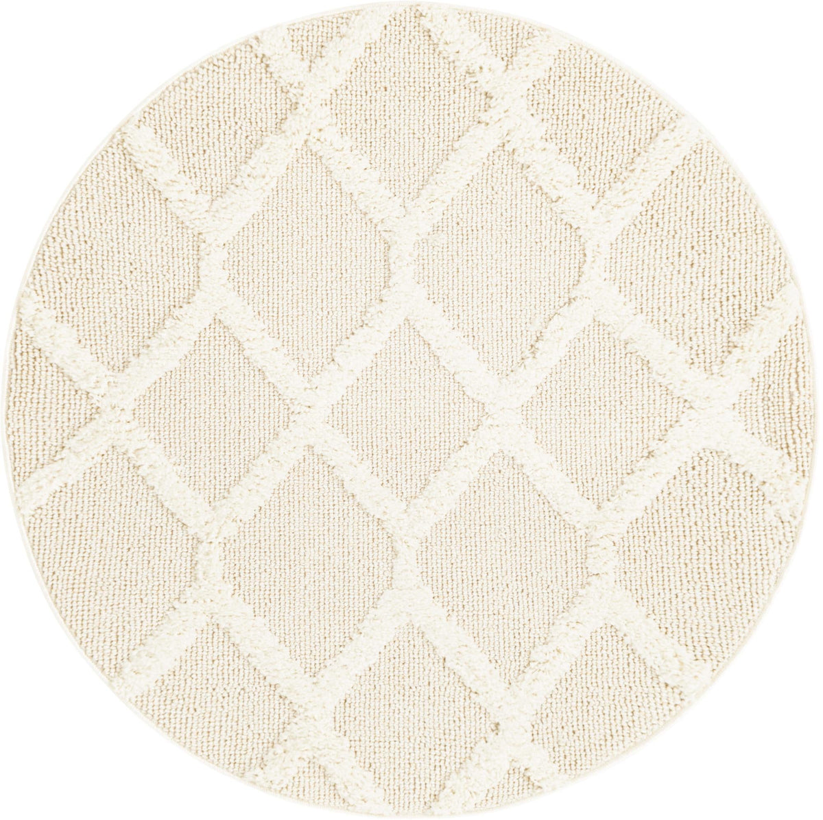 Sahara Chic Collection Area Rug -  Tuareg Round Ivory  lifestyle 103