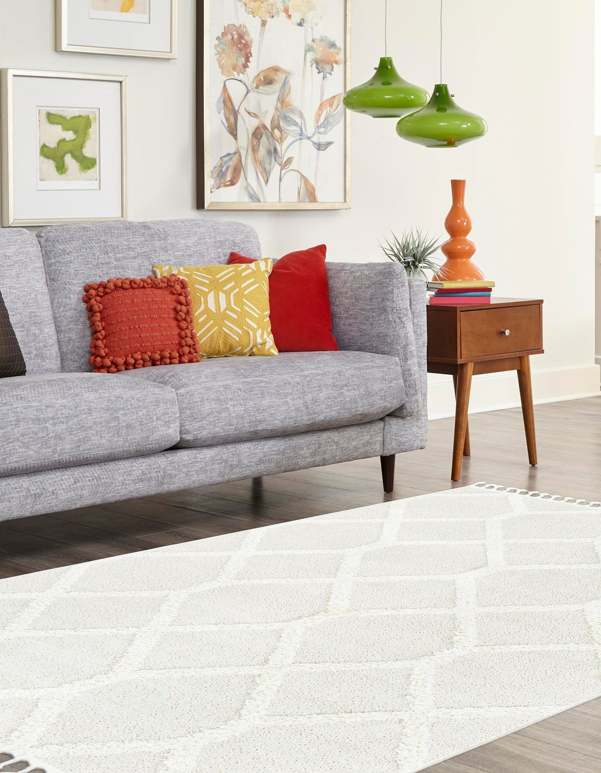 Sahara Chic Collection Area Rug -  Tuareg Rectangle Ivory  lifestyle 12