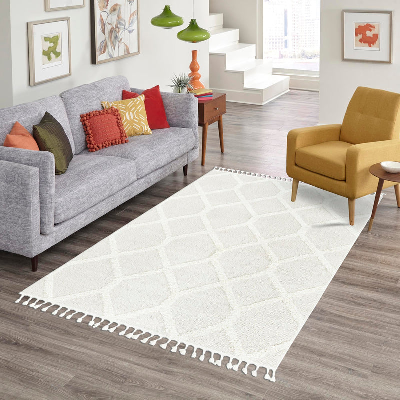 Sahara Chic Collection Area Rug -  Tuareg Rectangle Ivory  lifestyle 46