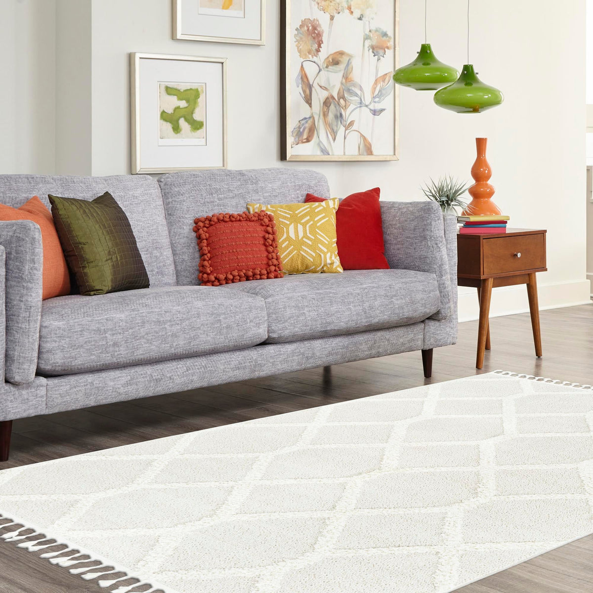 Sahara Chic Collection Area Rug -  Tuareg Rectangle Ivory  lifestyle 50