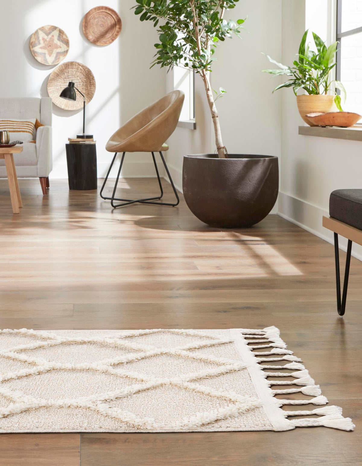 Sahara Chic Collection Area Rug -  Tuareg Runner Ivory  lifestyle 80