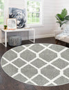 Sahara Chic Collection Area Rug -  Tuareg Round Gray  lifestyle 56