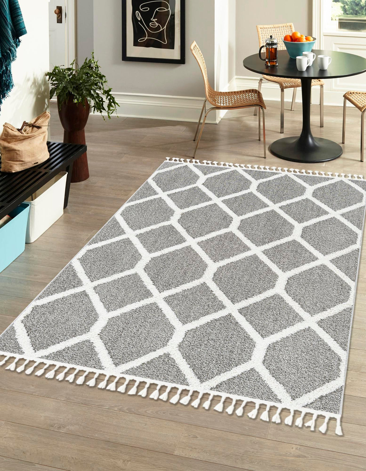 Sahara Chic Collection Area Rug -  Tuareg Rectangle Gray  lifestyle 5