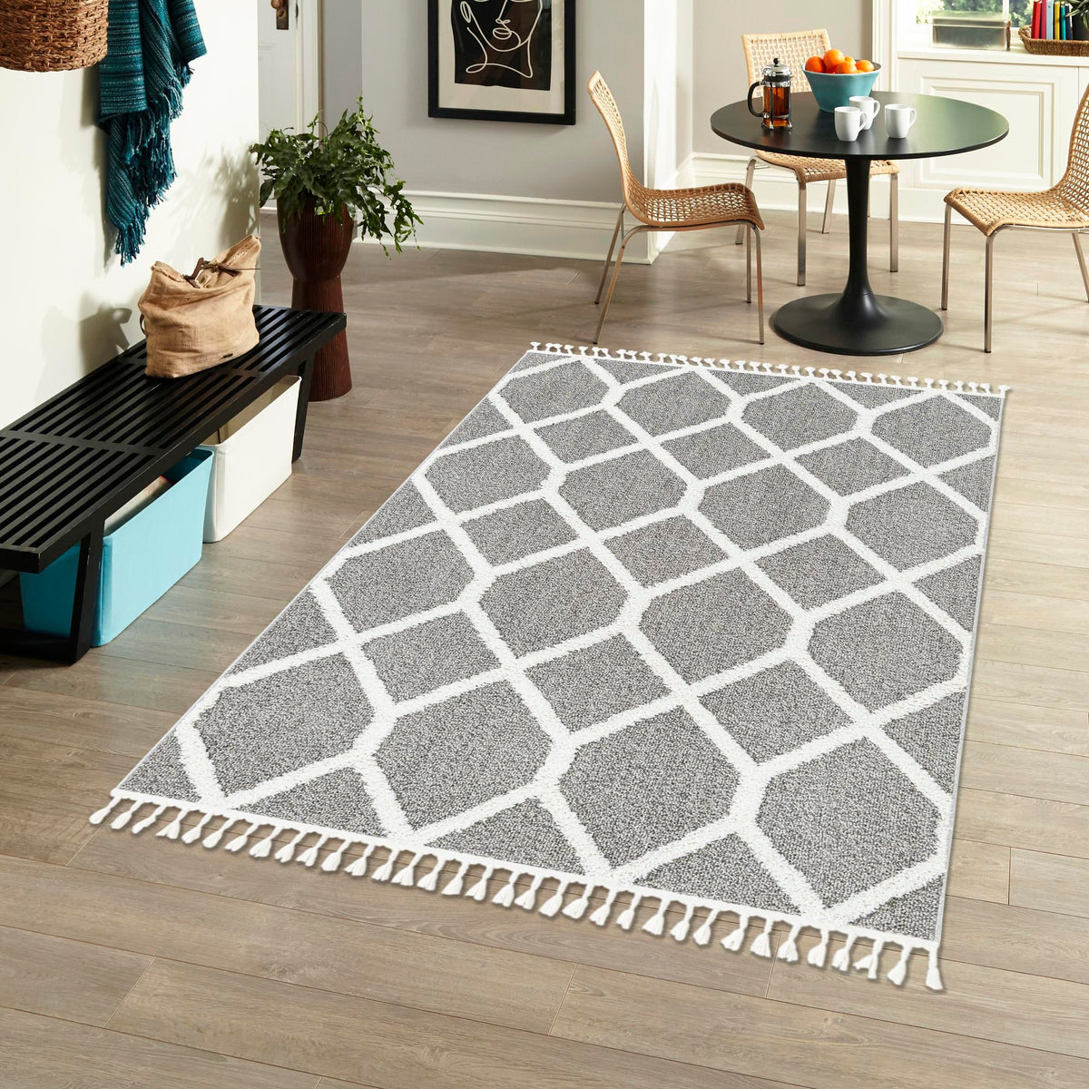 Sahara Chic Collection Area Rug -  Tuareg Rectangle Gray  lifestyle 41