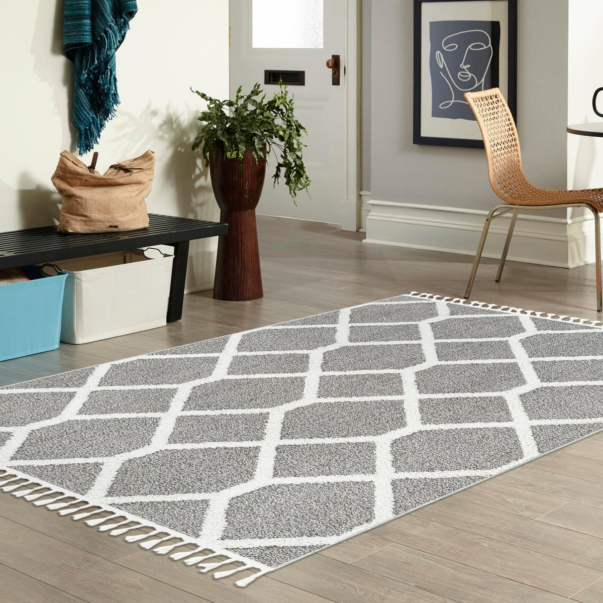 Sahara Chic Collection Area Rug -  Tuareg Rectangle Gray  lifestyle 44
