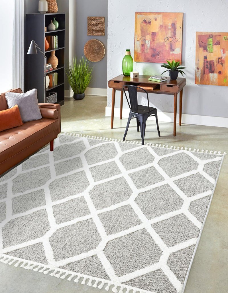 Sahara Chic Collection Area Rug -  Tuareg Square Gray  lifestyle 63