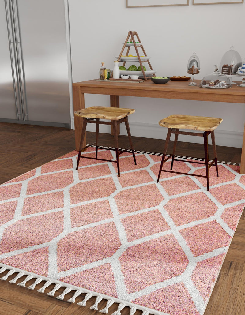 Sahara Chic Collection Area Rug -  Tuareg Square Pink  lifestyle 81