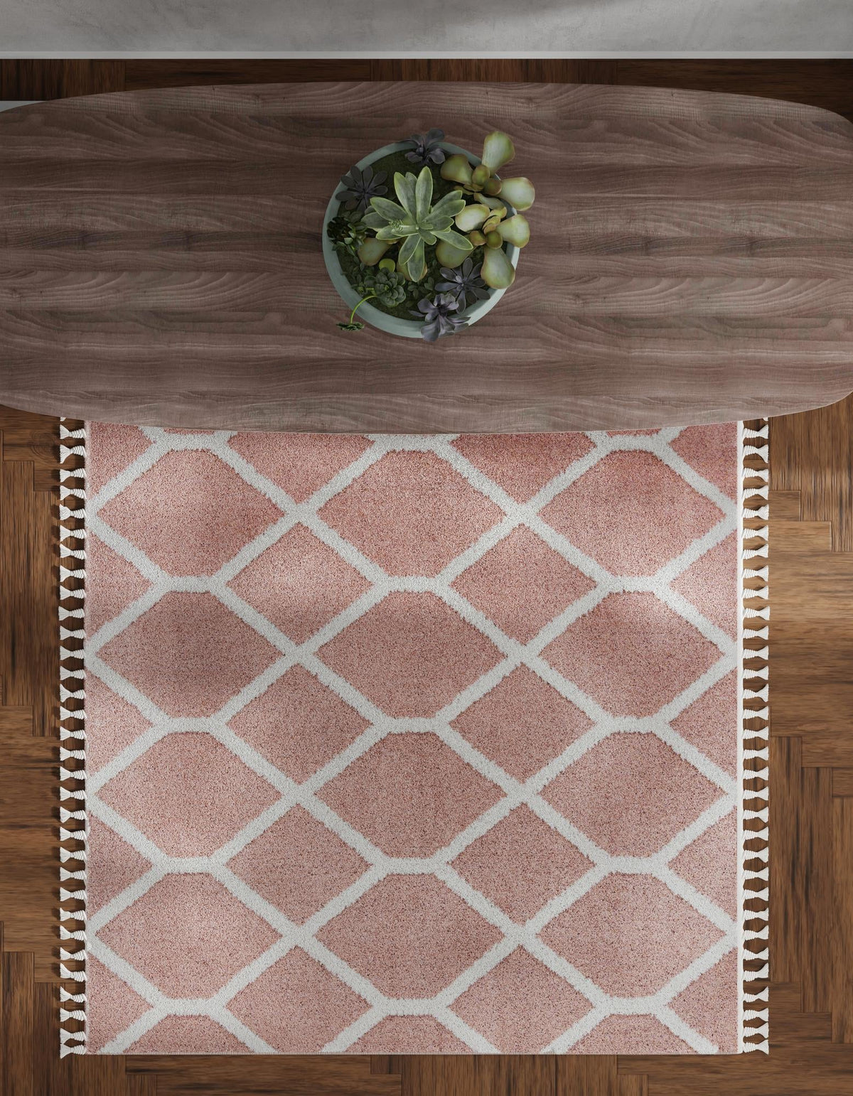 Sahara Chic Collection Area Rug -  Tuareg Square Pink  lifestyle 83