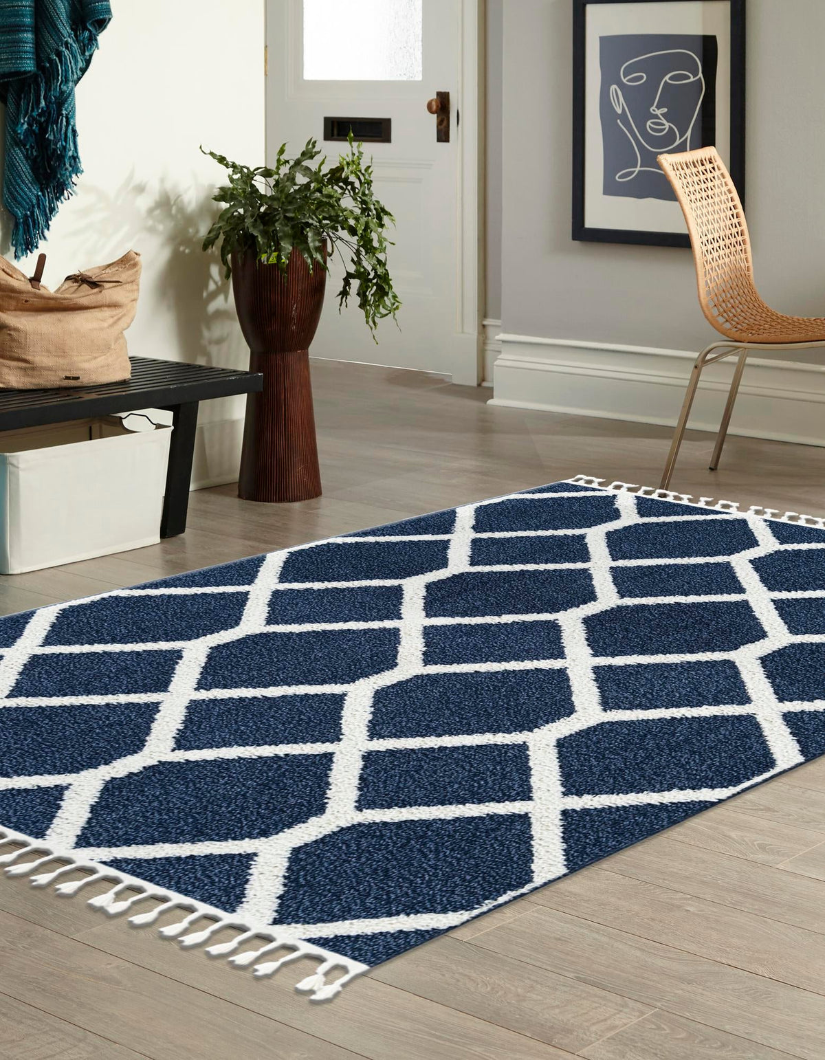 Sahara Chic Collection Area Rug -  Tuareg Rectangle Blue  lifestyle 13