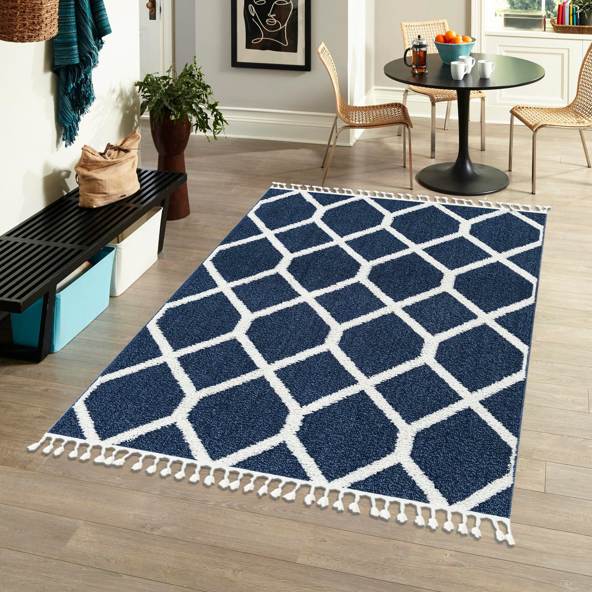 Sahara Chic Collection Area Rug -  Tuareg Rectangle Blue  lifestyle 42