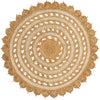 Woven Seaside Jute Collection Area Rug - Coastalhaven (Natural and White) Round Natural and White  lifestyle 4