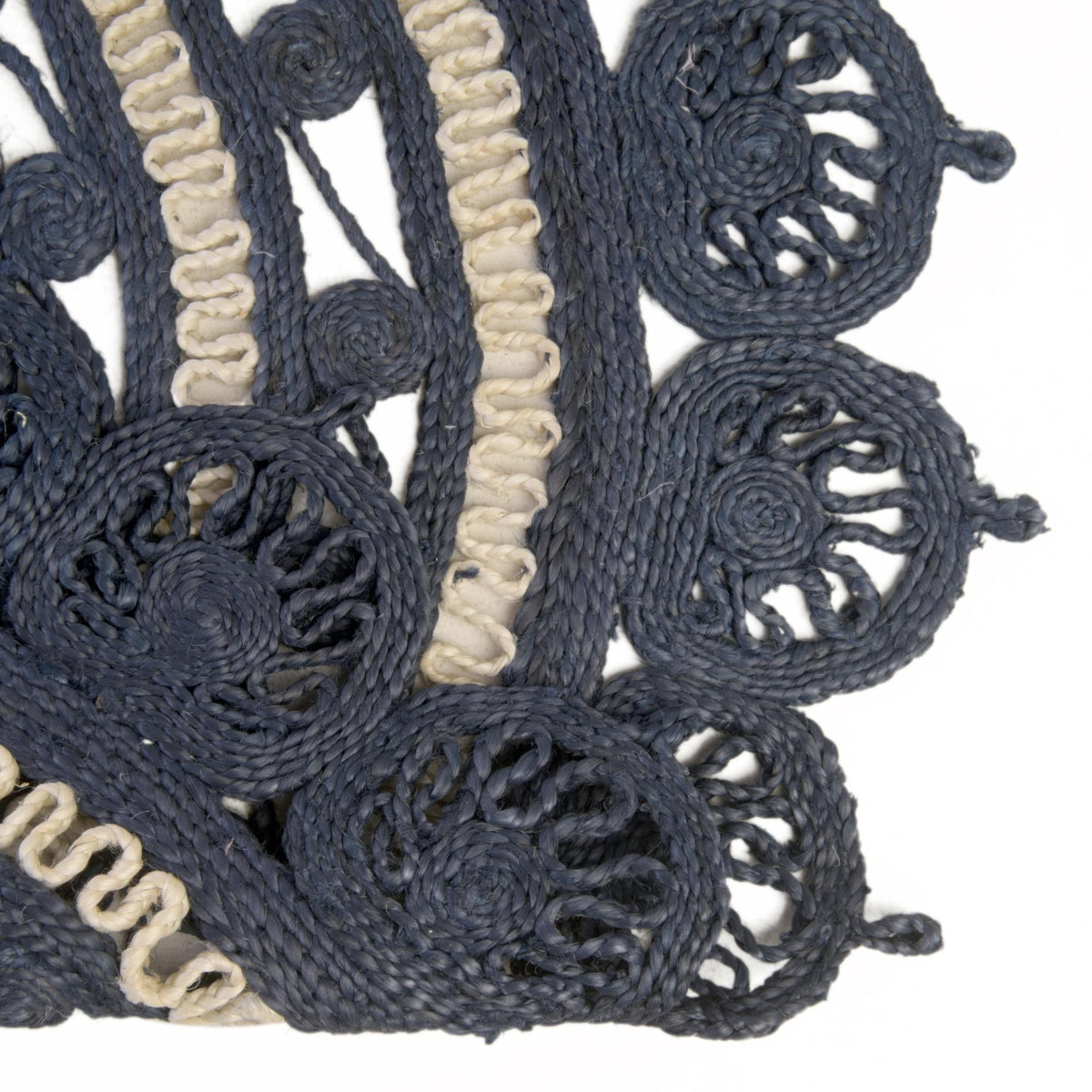 Woven Seaside Jute Collection Area Rug - Coastalhaven (Navy Blue and White) Oval Navy Blue and White  lifestyle 15
