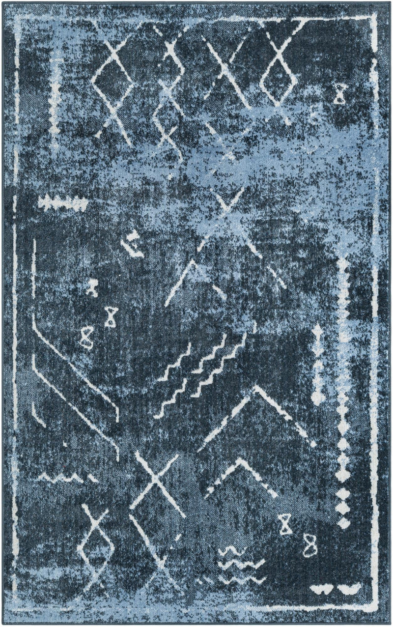 Aegean Elegance Washables Collection Area Rug - Santorini Rectangle Navy Blue  lifestyle 4
