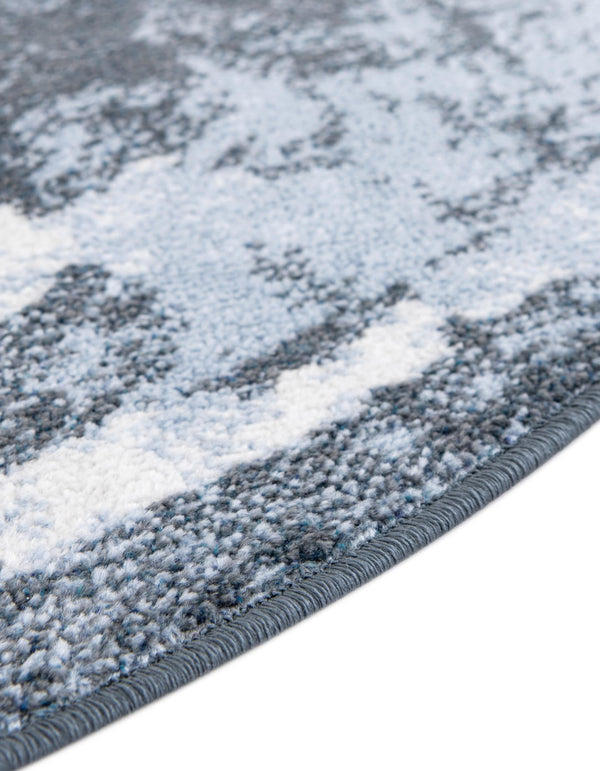 Aegean Elegance Washables Collection Area Rug - Santorini Round Navy Blue  lifestyle 57