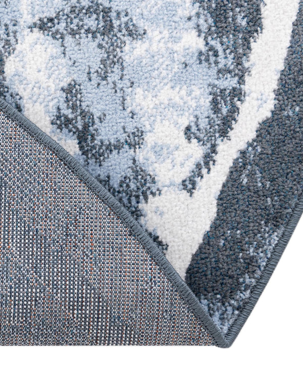 Aegean Elegance Washables Collection Area Rug - Santorini Round Navy Blue  lifestyle 67