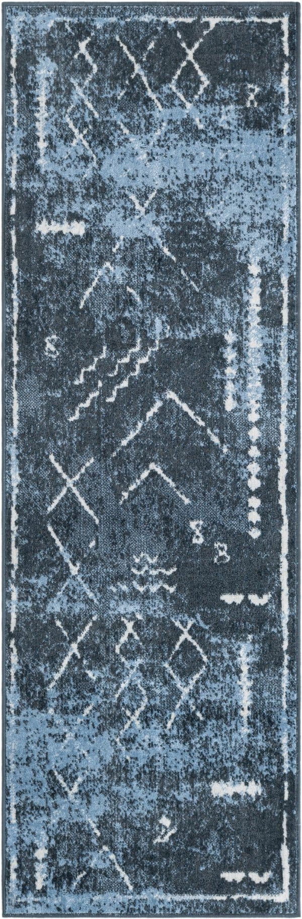Aegean Elegance Washables Collection Area Rug - Santorini Runner Navy Blue  lifestyle 32