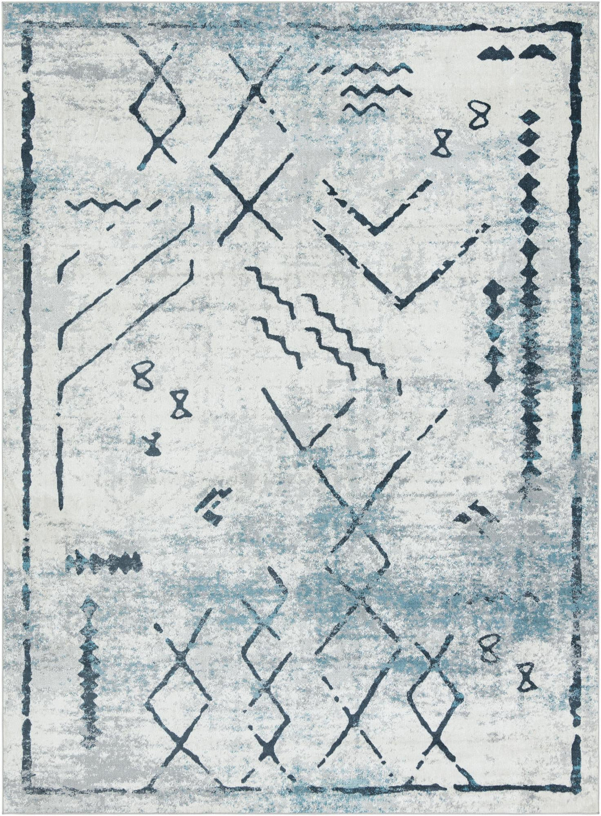Aegean Elegance Washables Collection Area Rug - Santorini Rectangle Ivory Gray  lifestyle 3