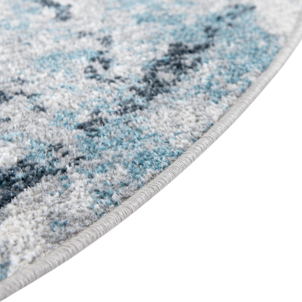 Aegean Elegance Washables Collection Area Rug - Santorini Round Ivory Gray  lifestyle 61