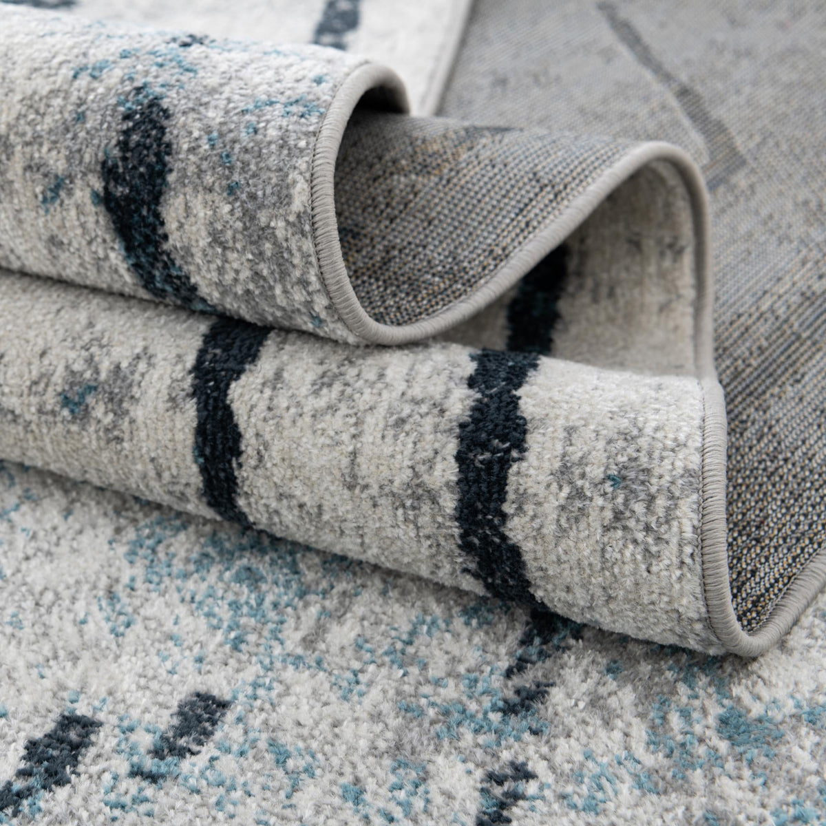 Aegean Elegance Washables Collection Area Rug - Santorini Rectangle Ivory Gray  lifestyle 24