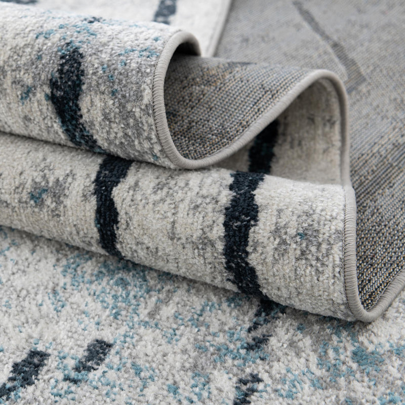 Aegean Elegance Washables Collection Area Rug - Santorini Rectangle Ivory Gray  lifestyle 24
