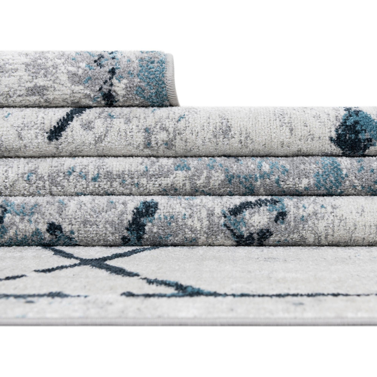 Aegean Elegance Washables Collection Area Rug - Santorini Rectangle Ivory Gray  lifestyle 26