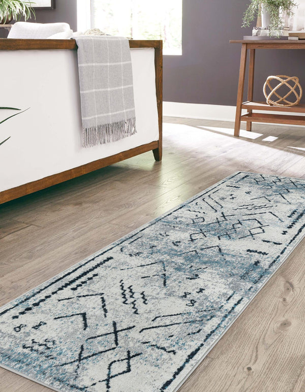 Aegean Elegance Washables Collection Area Rug - Santorini Runner Ivory Gray  lifestyle 43
