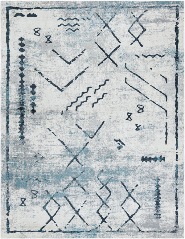 Aegean Elegance Washables Collection Area Rug - Santorini Rectangle Ivory Gray  lifestyle 2